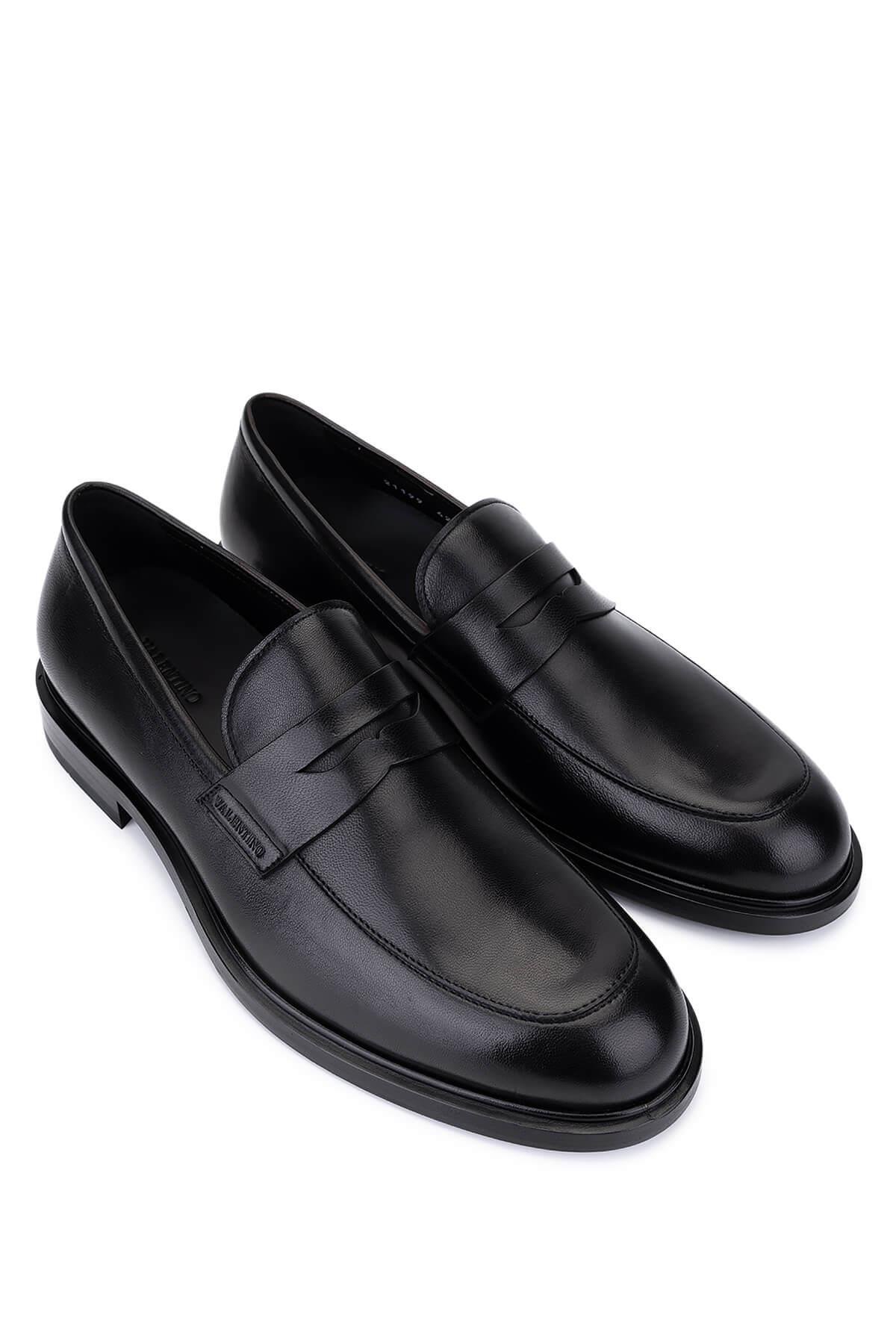 Valentino Erkek Hakiki Deri Siyah Klasik Ayakkabı