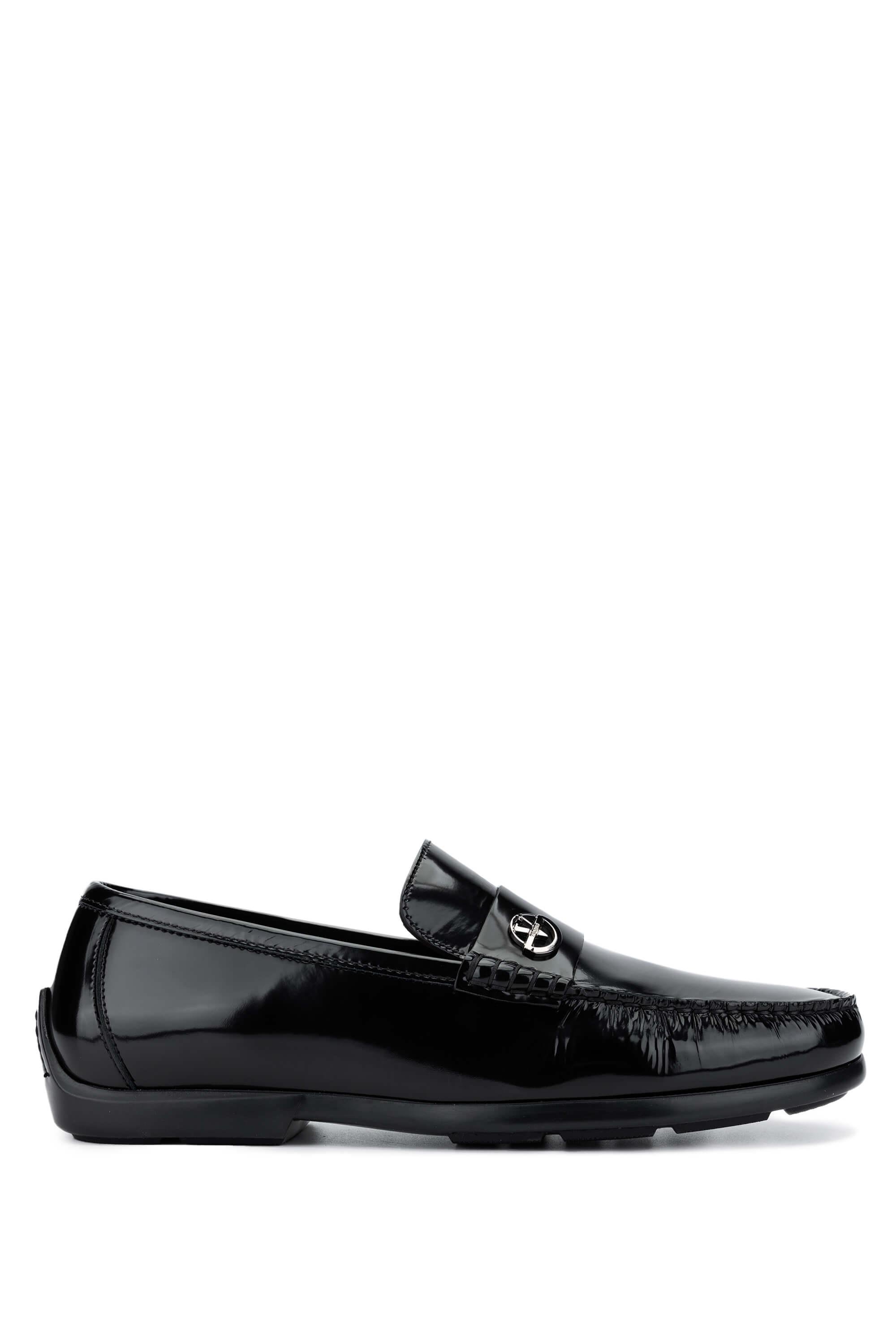VALENTINO Erkek Hakiki Deri Siyah Loafer Ayakkabı