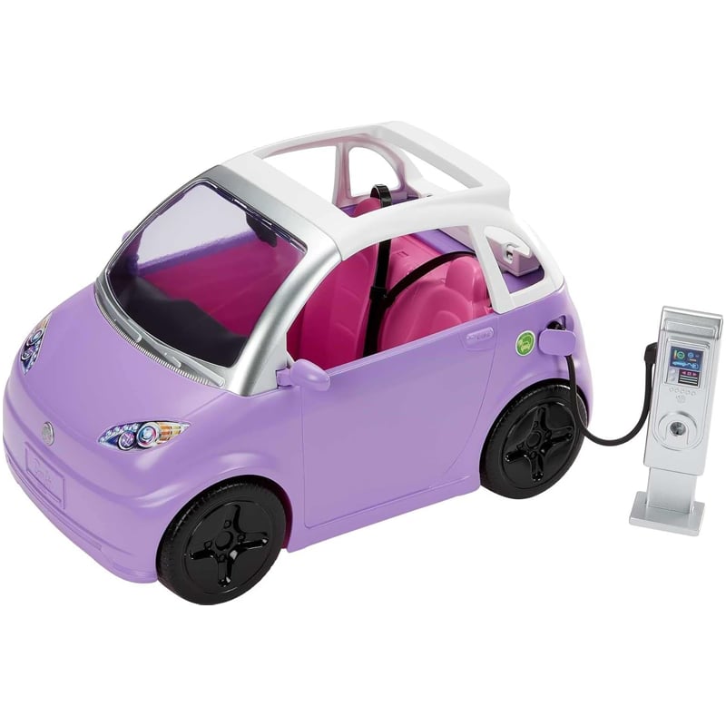 MATTELBarbie'nin Elektrikli Arabası Barbie arabası, çocuklar için oyuncaklar, şarj istasyonlu 'elektrikli araba' HJV36194735095087