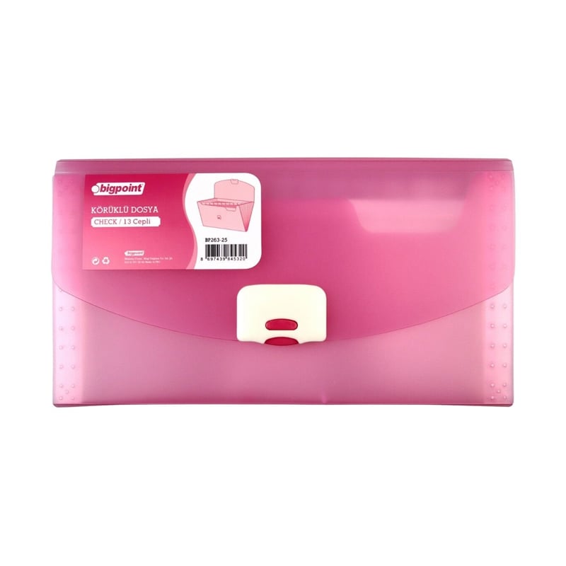 BİGPOİNTBigpoint Çıtçıtlı 13 Cepli Zarf Yatay Dosya Körüklü Pembe284863