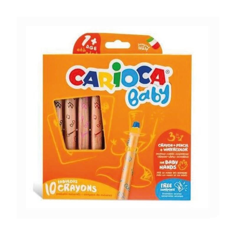 Carioca 3 in 1 Jumbo Bebek Ahşap Gövdeli 10'lu Boya Kalemi
