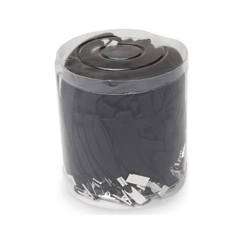 MarkasızINOX YAKA KARTI İPİ METAL KLİPSLİ SİYAH 50'Lİ PAKET8681322307699