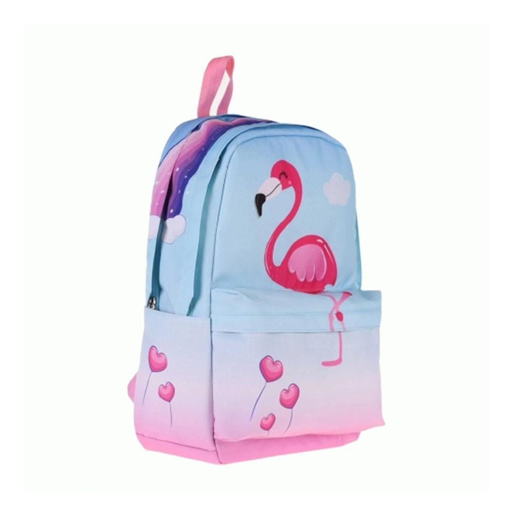 Kaukko İlkokul Sırt Çantası Büyük Boy Rainbow Flamingo 1395