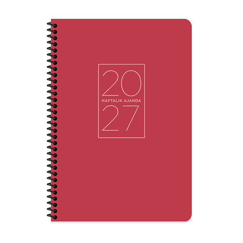KESKİNCOLORKeskin 2027-20*28 Spiralli Haftalık Ajanda - Kırmızı600297-99