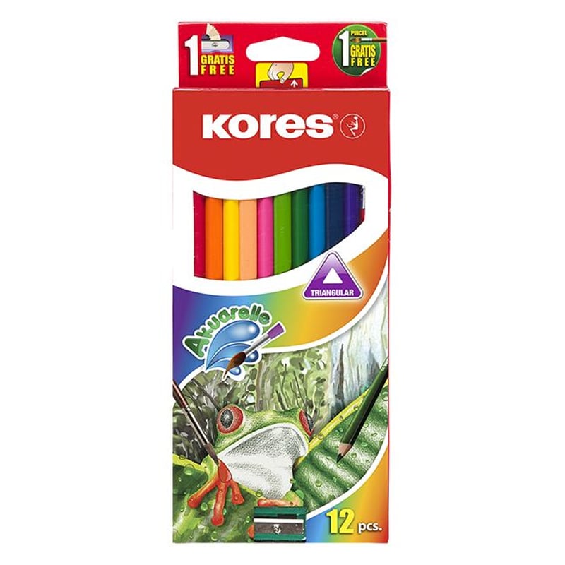 MarkasızKores Aquarel Kuru Boya + Kalemtraş 12 Renk273002