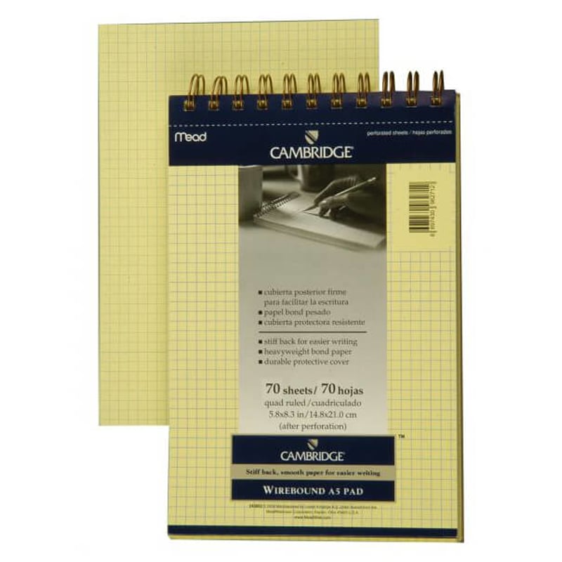 LİSANSMEAD 253852 A5 CAMBRIDGE BLOKNOT SARI SAYFA KARELİ 70YP.218039