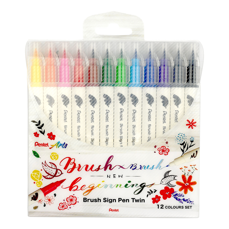 PENTELPentel Brush Sing Pen Twin Çift Taraflı Fırça Uçlu KalemTURSAN SESW30C12