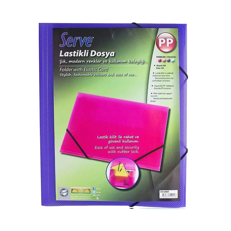 SERVESERVE LASTIKLI DOSYA MOR A4344692