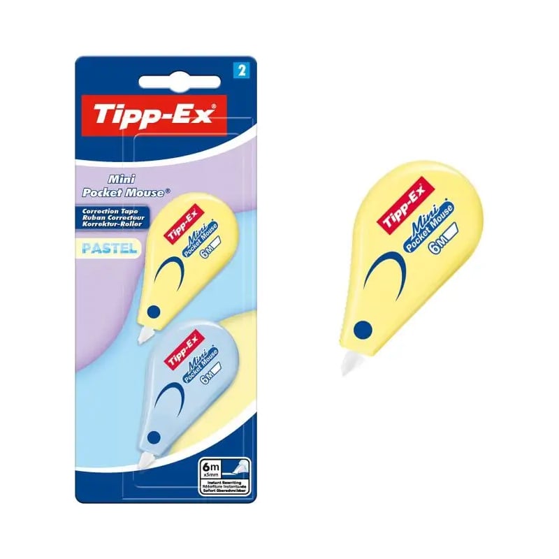 TİPP-EXTIPP-EX MINI POCKET MOUSE ŞERİT DÜZ. PASTEL 2'Lİ BLİSTER3086124138376