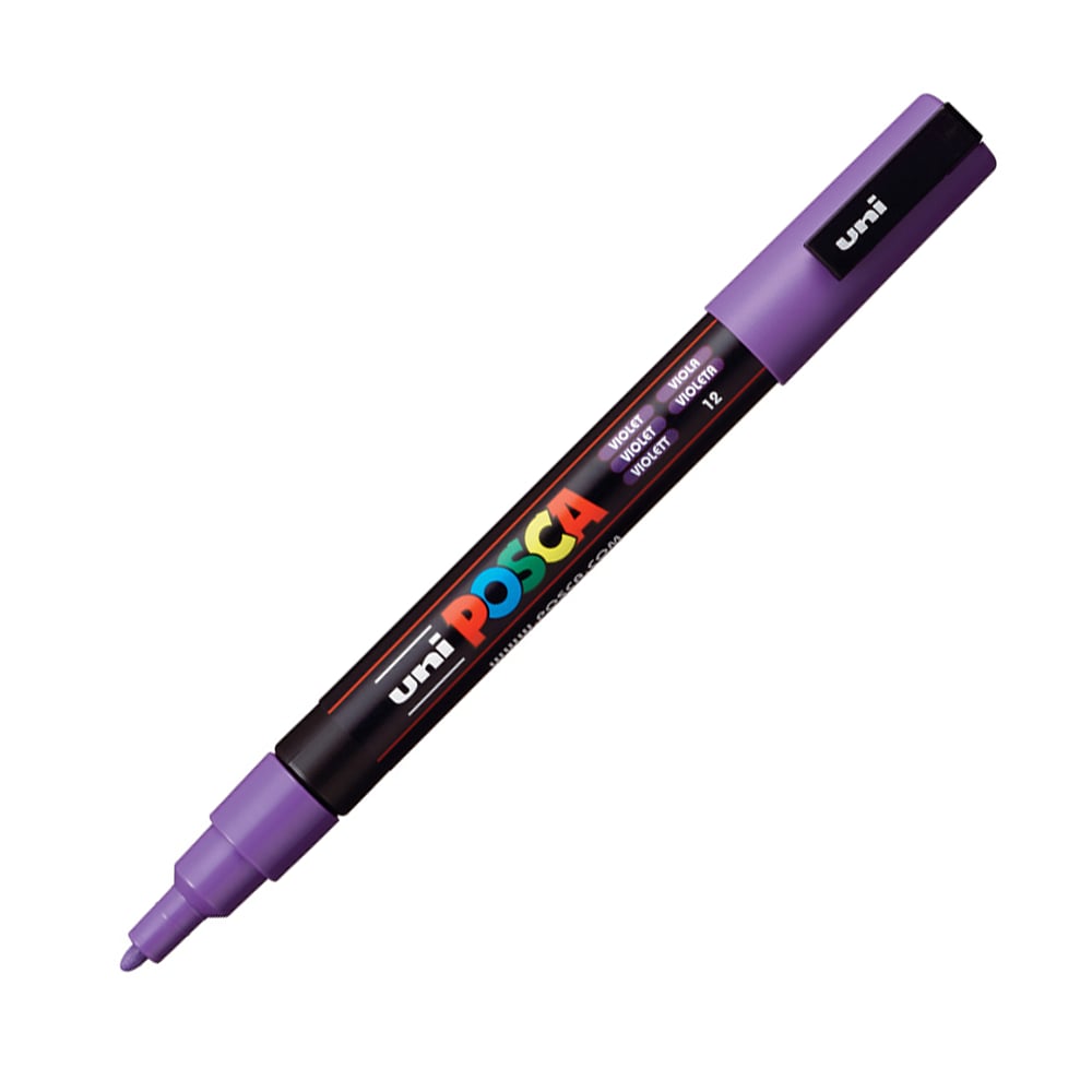 UNİBALLUni POSCA 0.9-1.3 Su Bazli Poster Markörü Mor N4902778915844