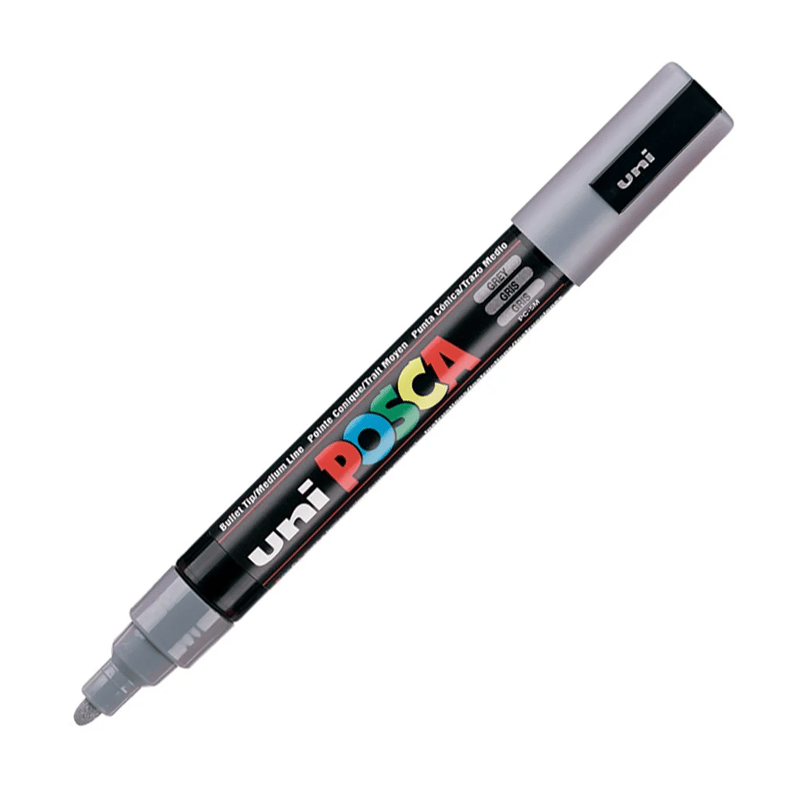 MarkasızUni Posca 0.9-1.3 Su Bazlı Poster Markörü 5 M GRİ4902778916247
