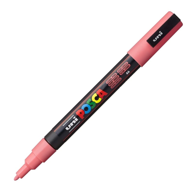 UNİBALLUni POSCA 0.9-1.3 SuBazlıBoyamaMarkörüMercanPembeN4902778249321