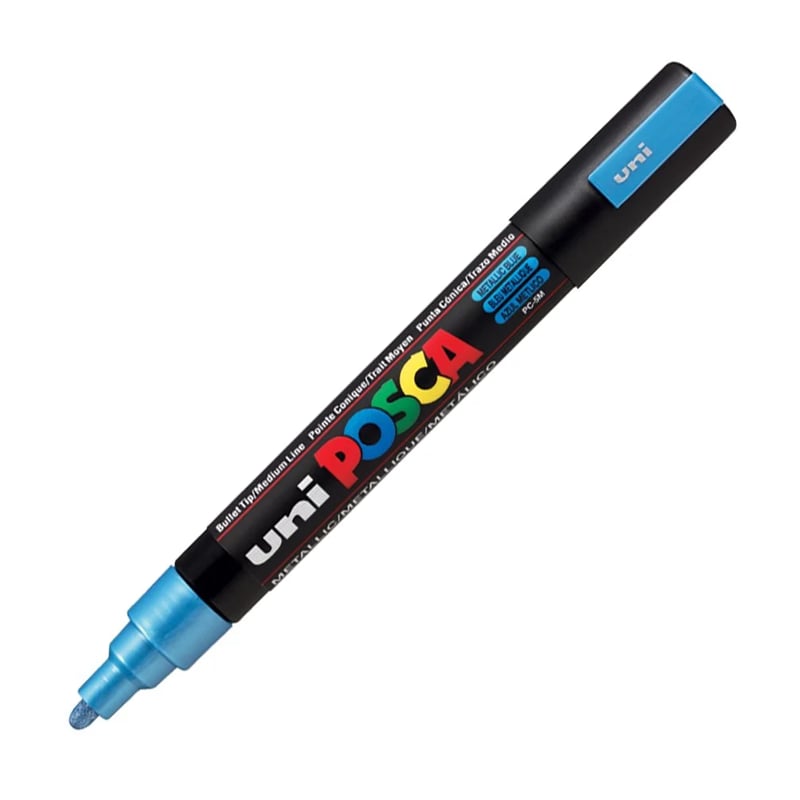 UNİBALLUNİBALL PC-5M POSCA 1.8-2.5mm METALİK SU BAZLI POSTER MARKÖR BLUEY0003022