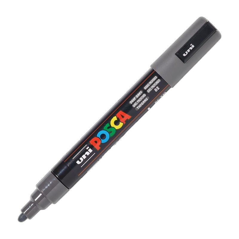 UNİBALLUNİBALL PC-5M POSCA 1.8-2.5mm  SU BAZLI POSTER MARKÖR DEEP GREY4902778262535