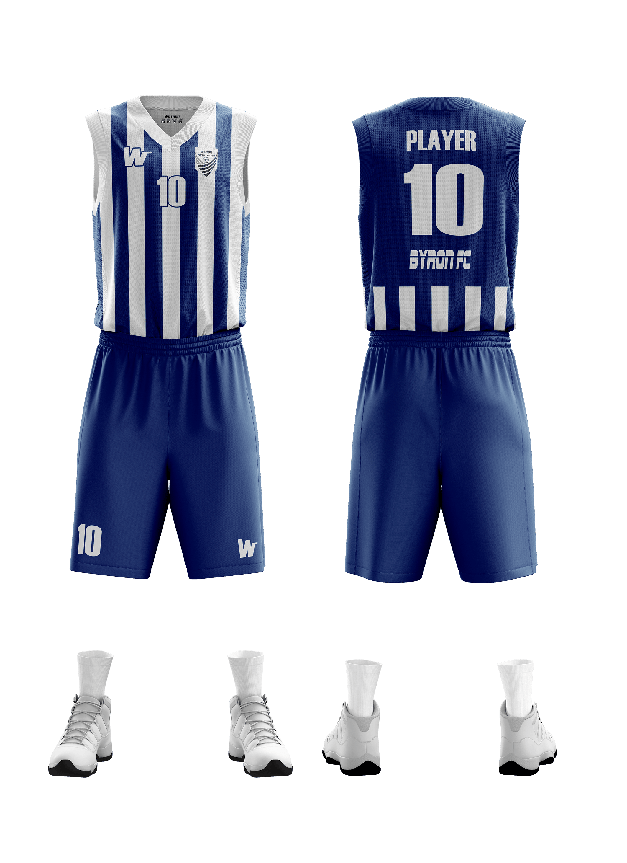 Basketbol Çubuklu Forma Takım Model 002 0400-01 Saks Beyaz