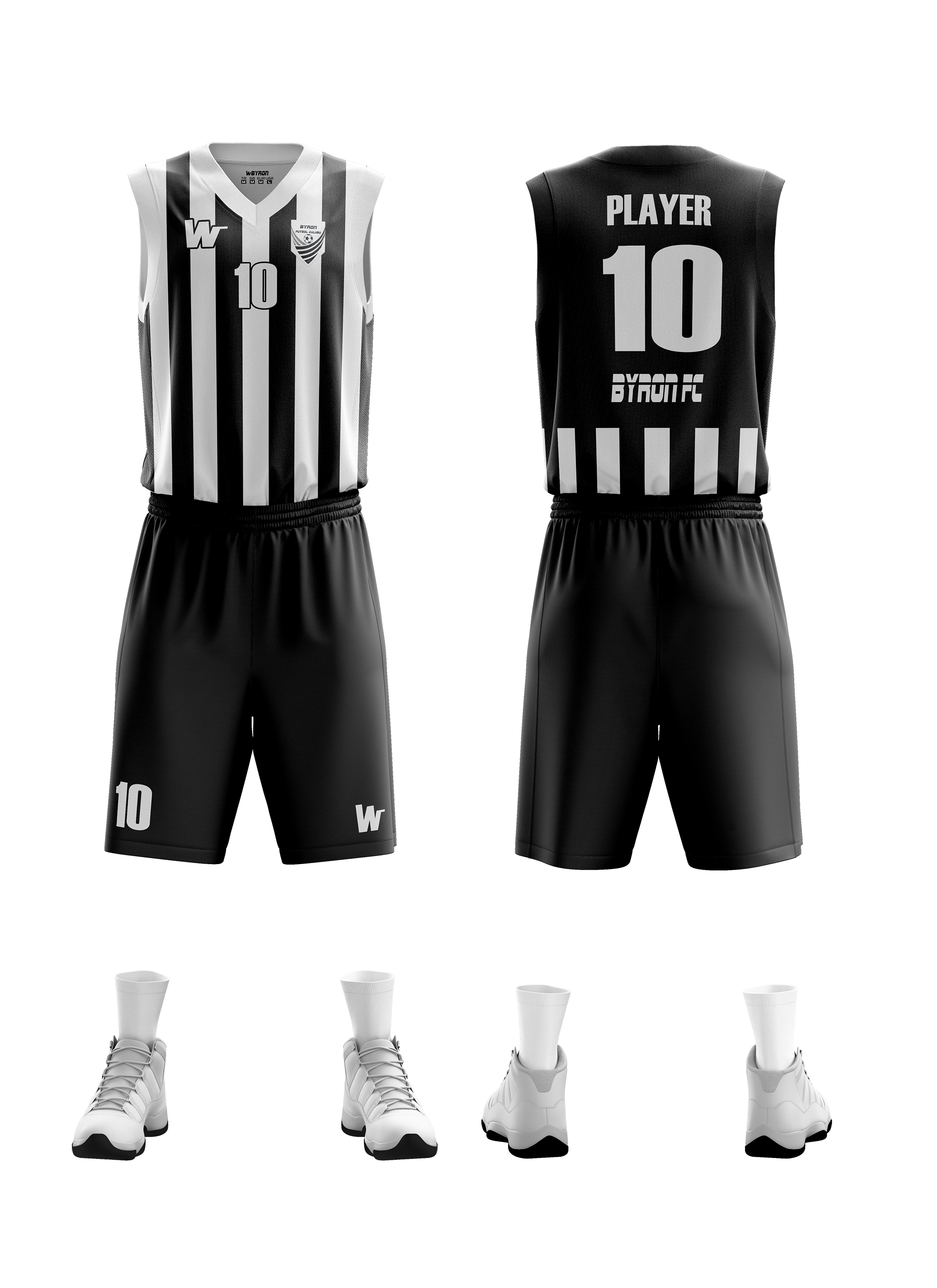 Basketbol Forma Takım Model 002 0100-01 Siyah Beyaz