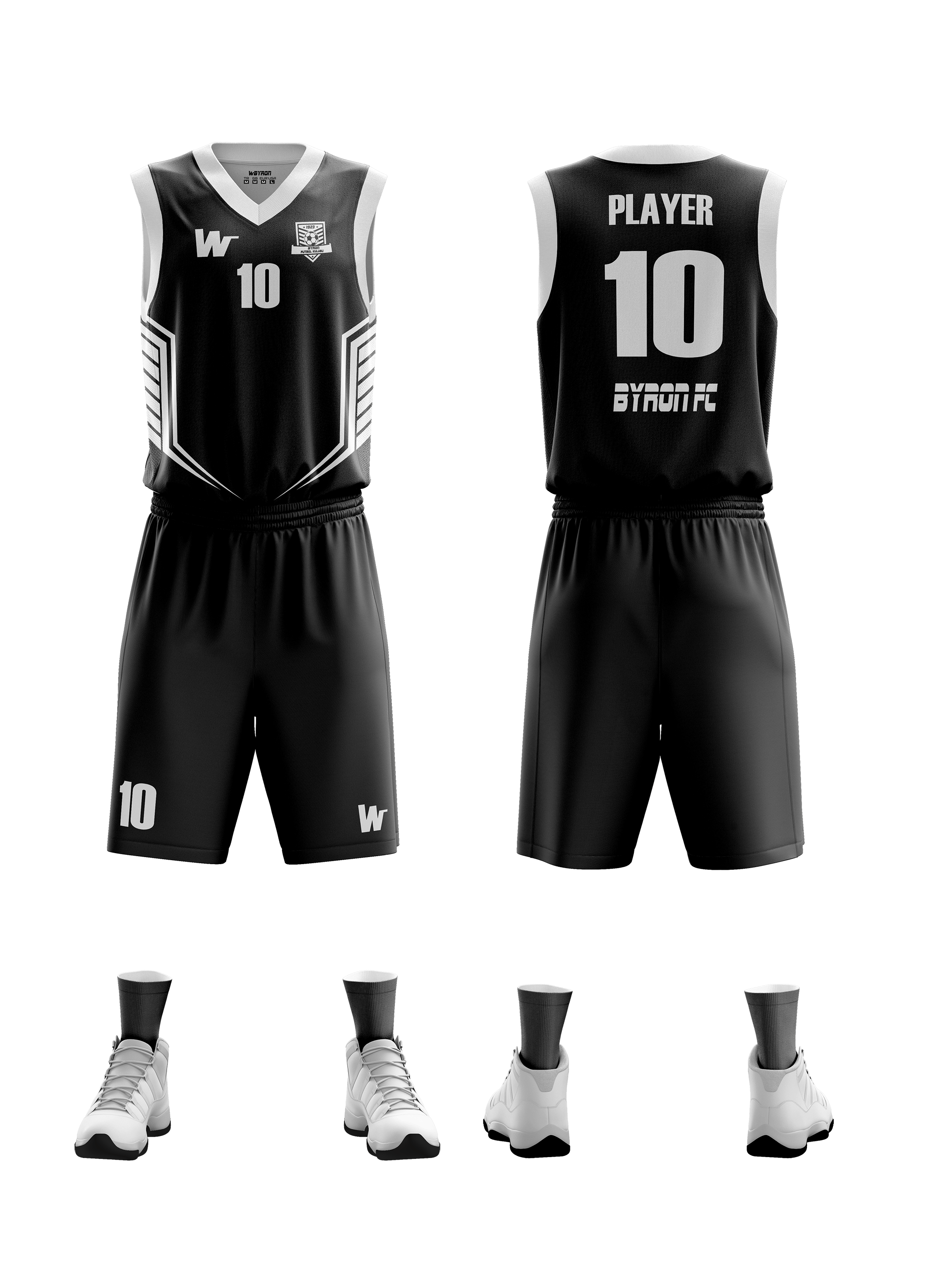 Basketbol Forma Takım Model004 0001-01  Beyaz Siyah