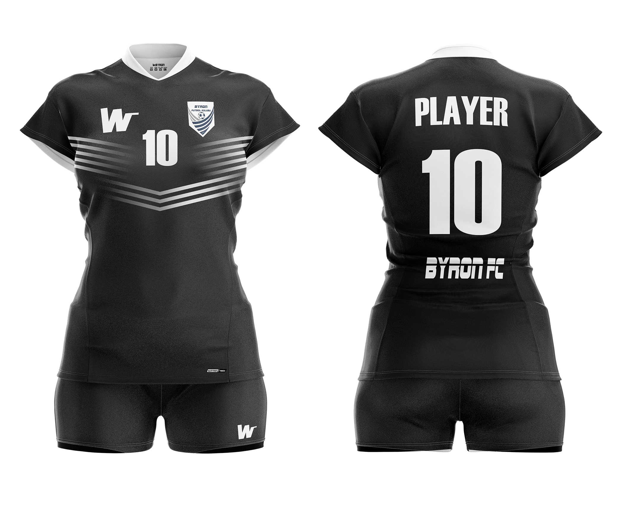 Voleybol Kadın Forma Takım Model 001 0100-01 Siyah Beyaz