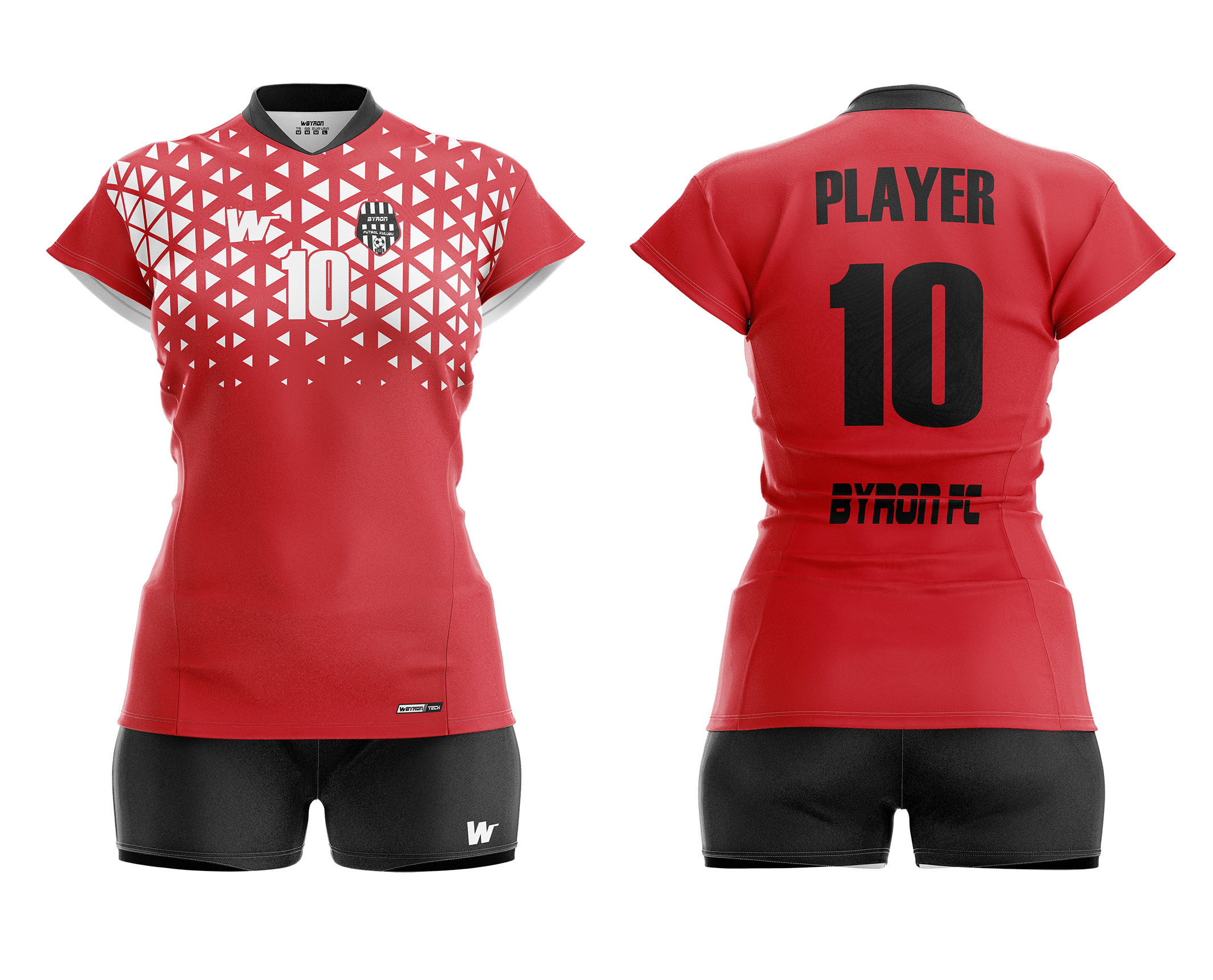 Voleybol Kadın Forma Takım Model 005 010200 Siyah Kırmızı Beyaz