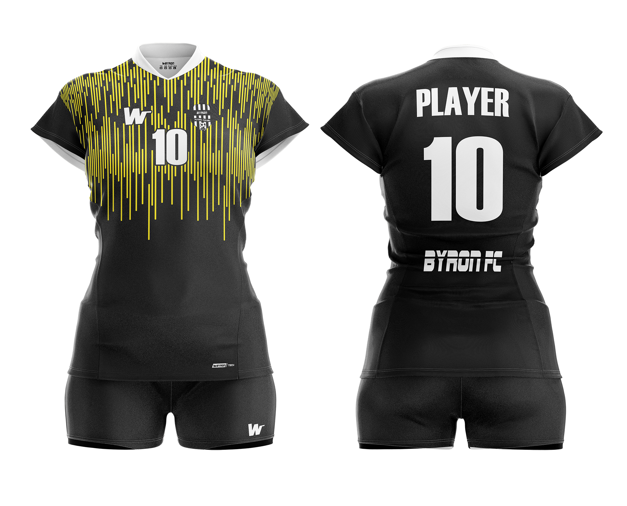 Voleybol Kadın Forma Takım Model 006 010300 Siyah Sarı Beyaz