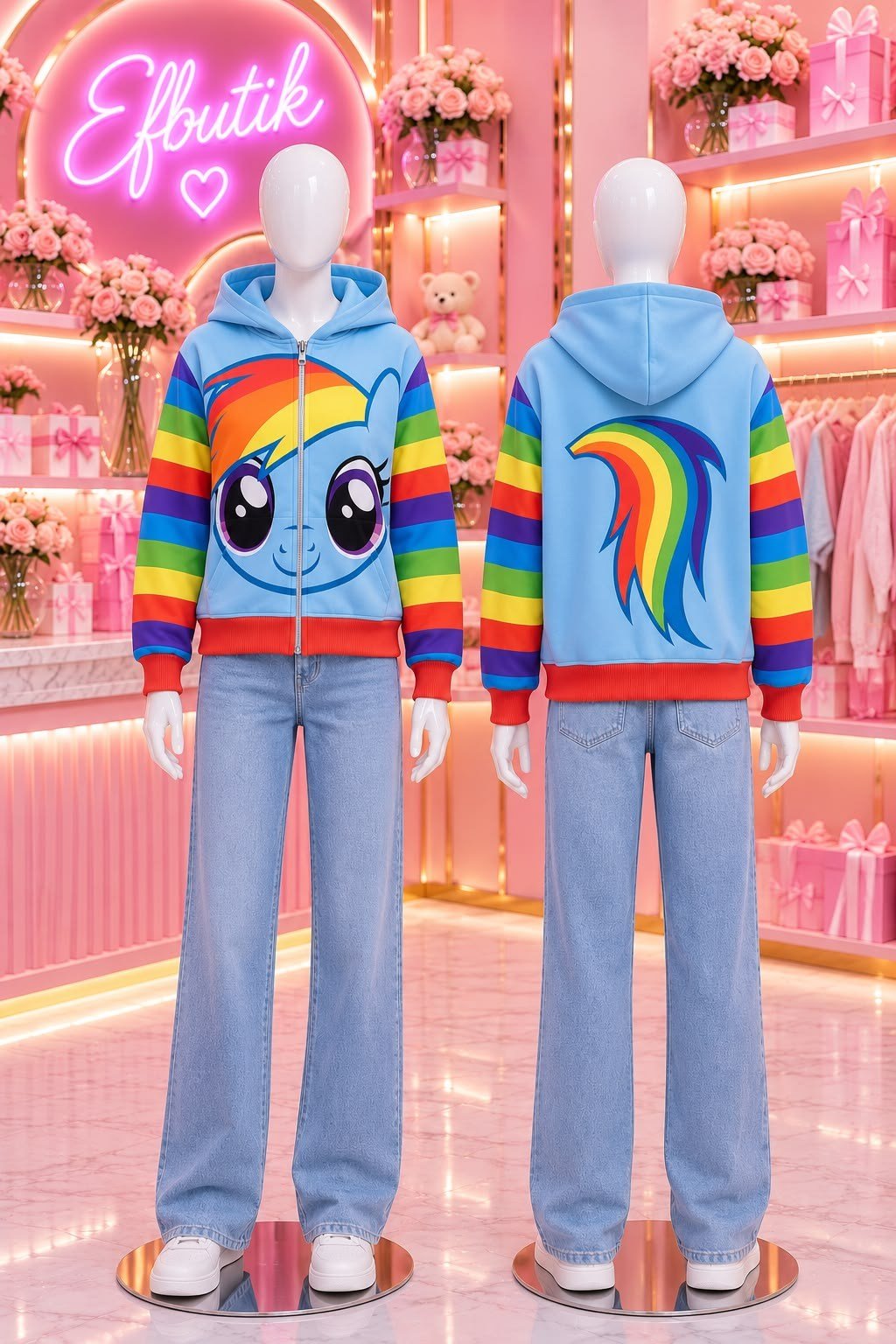 Mor My Little Pony Rainbow Dash Kapüşonlu Şardonlu Hırka
