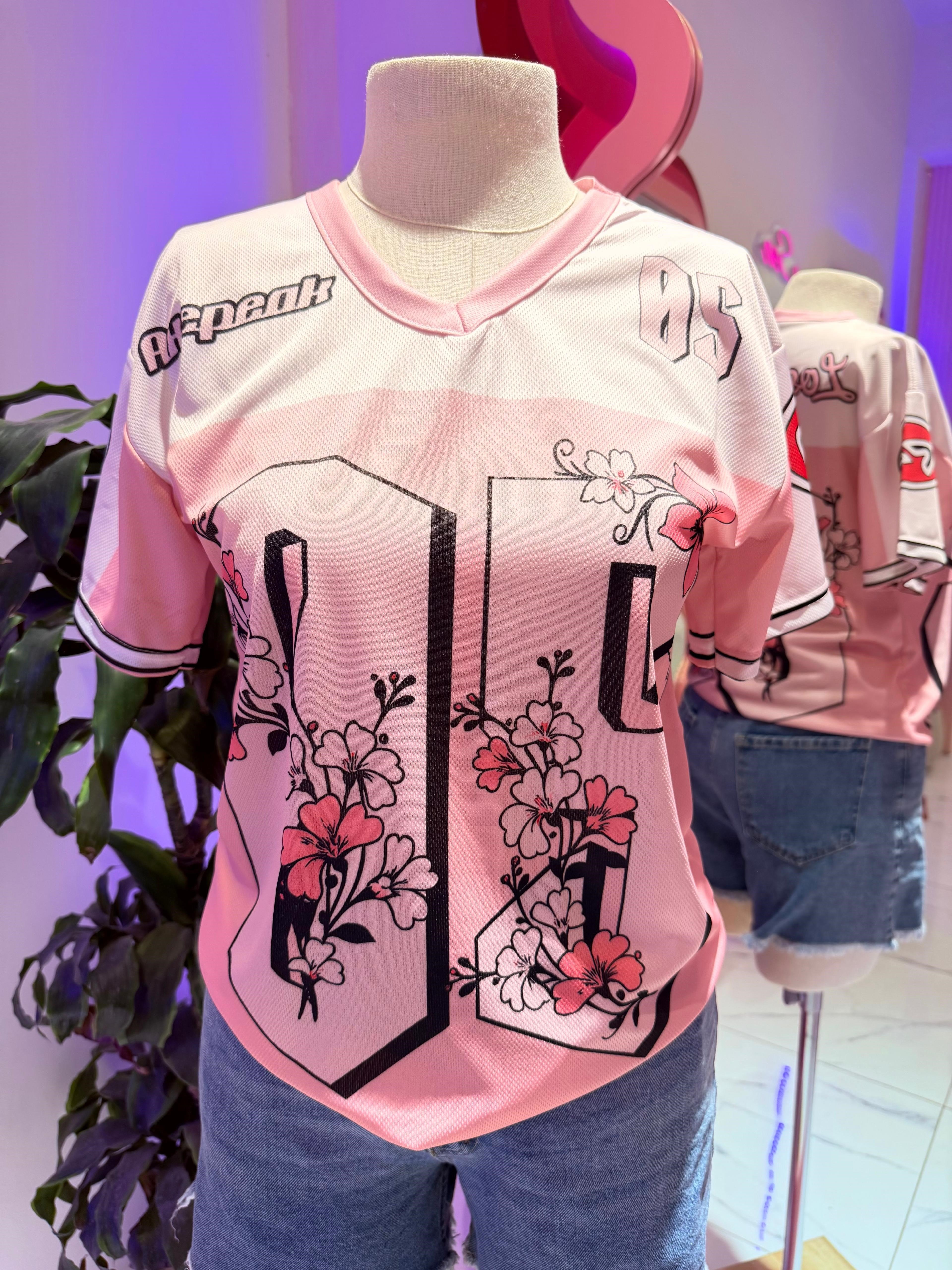 Pembe Flower Sakura 05 Detail Jersey T-shirt