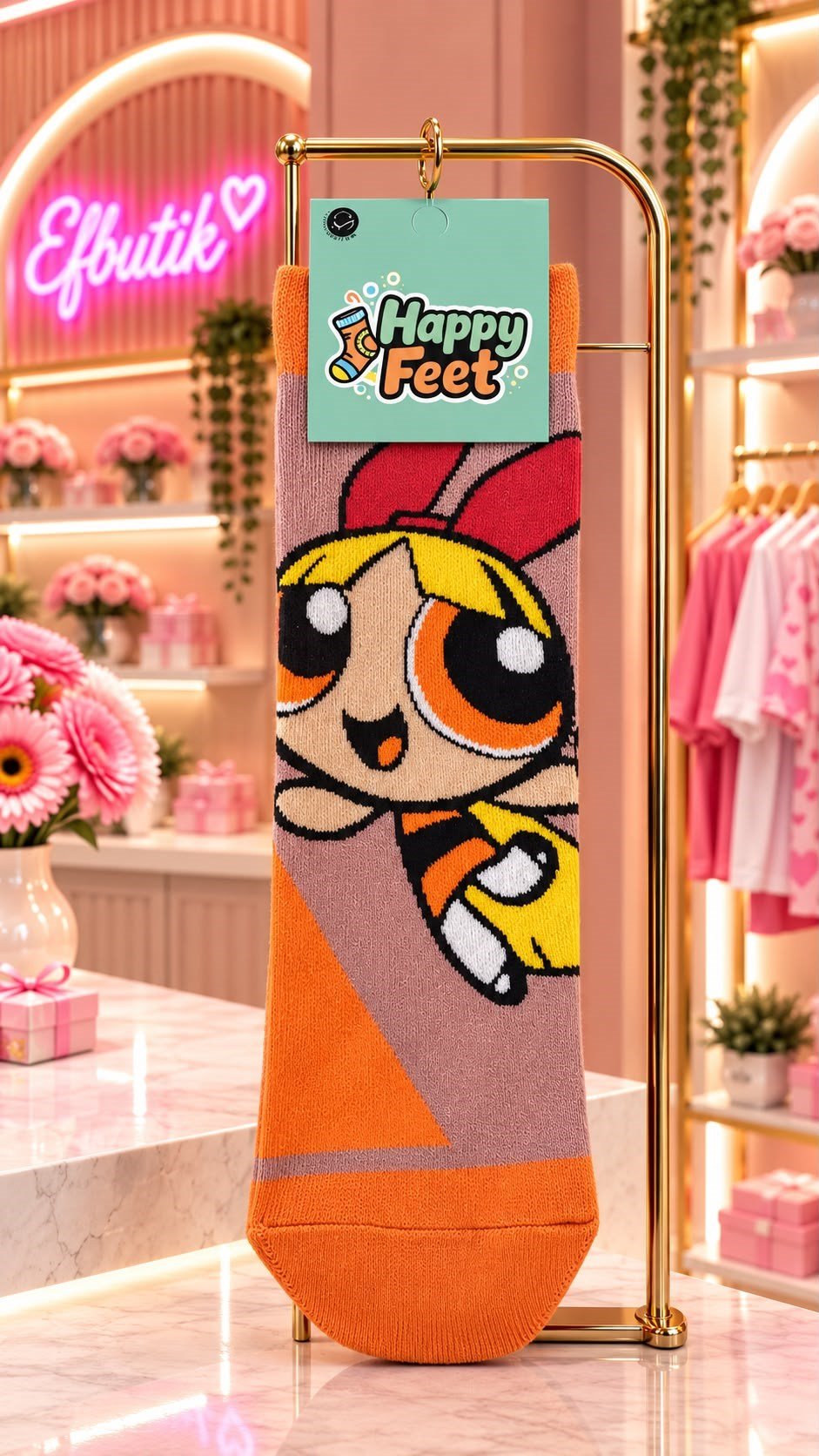 Powerpuff Girls Blossom Desenli Çorap