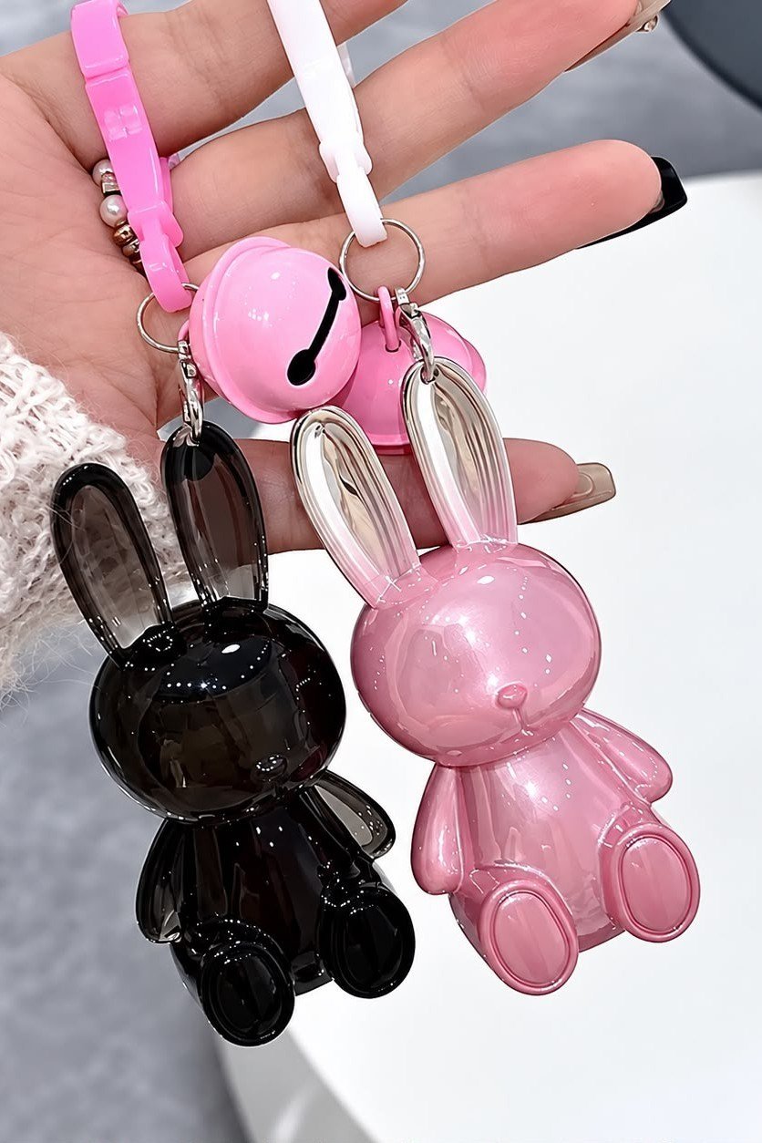 Zilli Tavşan Figürlü Lip Gloss Anahtarlık