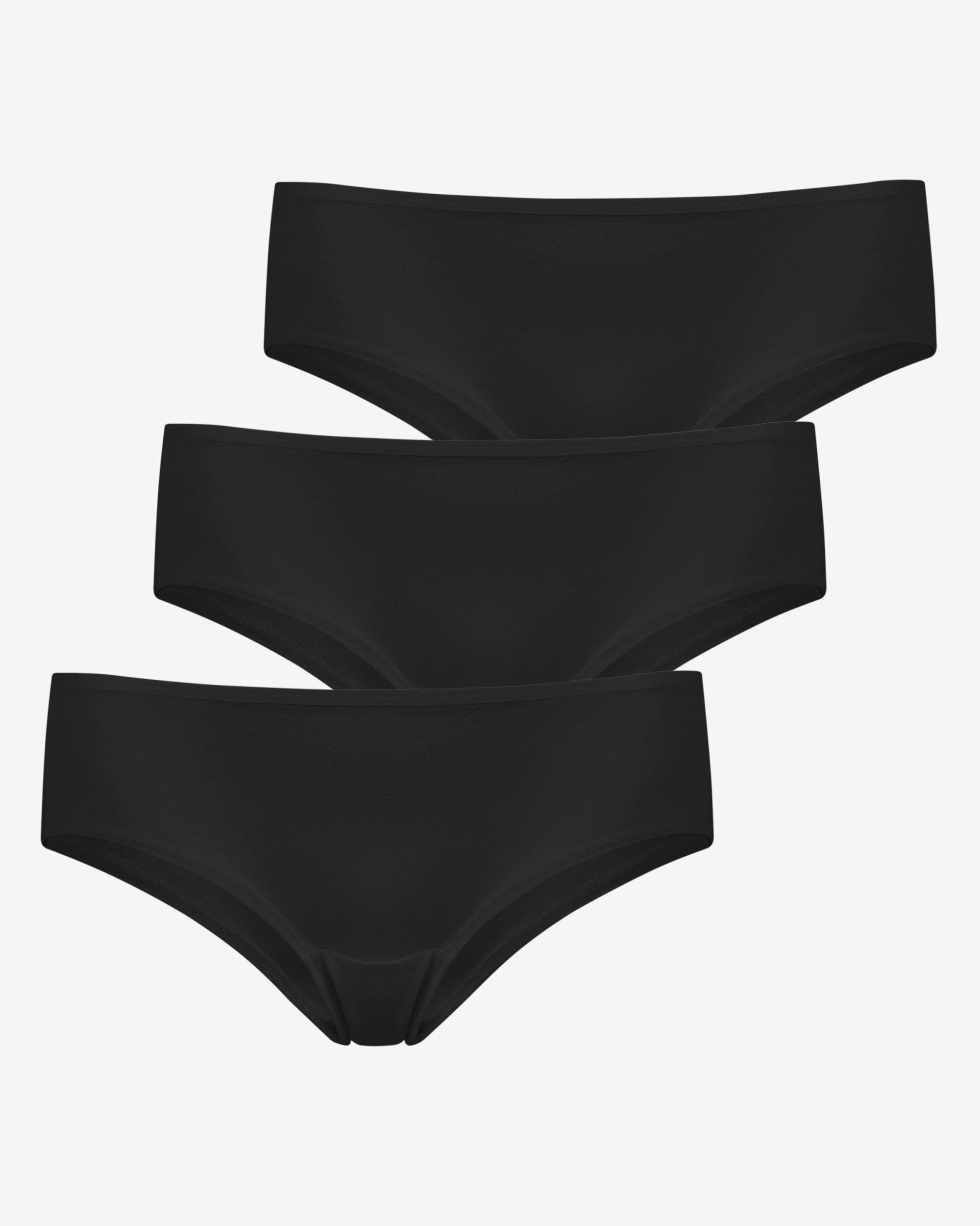 3'lü Kadın Düz Siyah Slip Külot