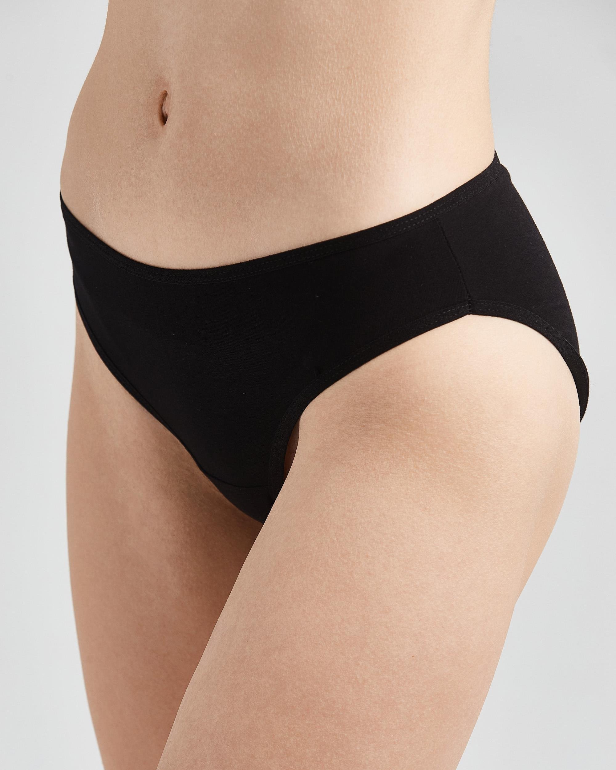 3'lü Kadın Düz Siyah Slip Külot