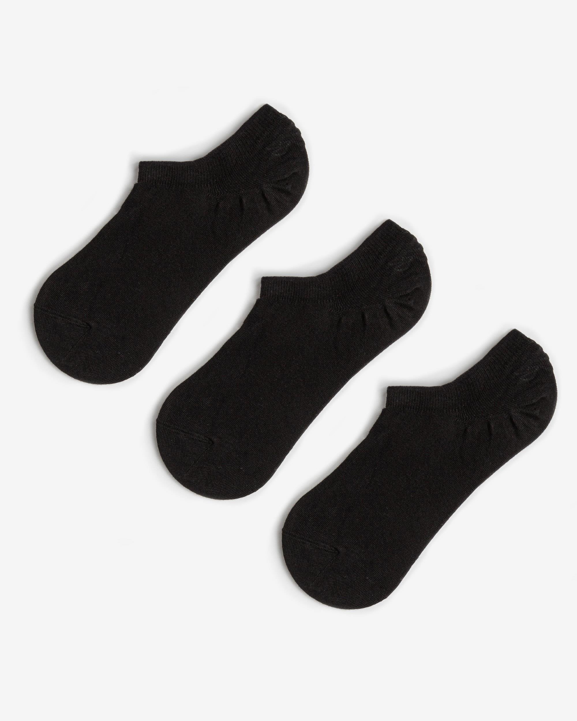 3'lü Premium Görünmez Bambu Siyah Kısa Patik Çorap