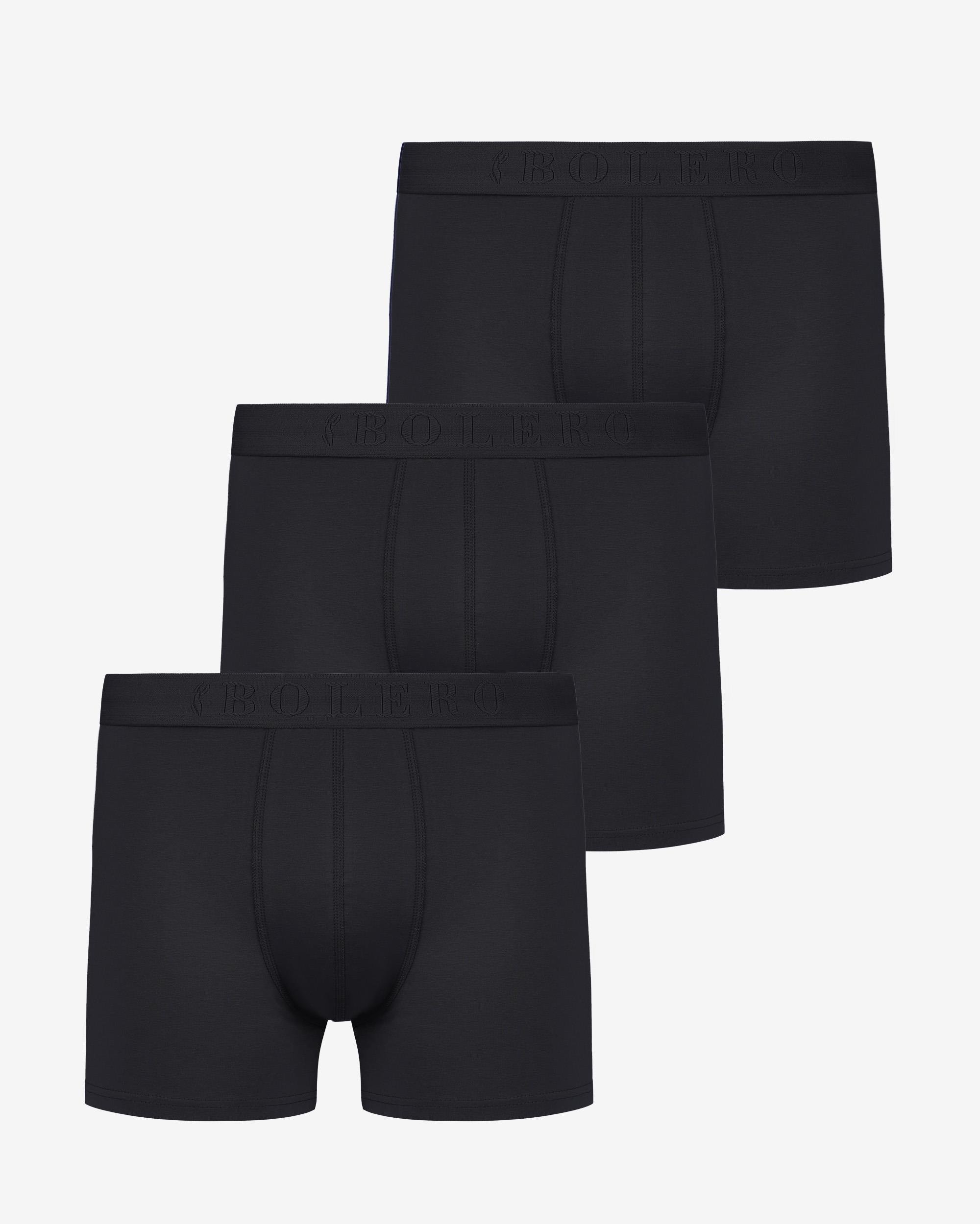 3'lü Siyah Erkek Boxer