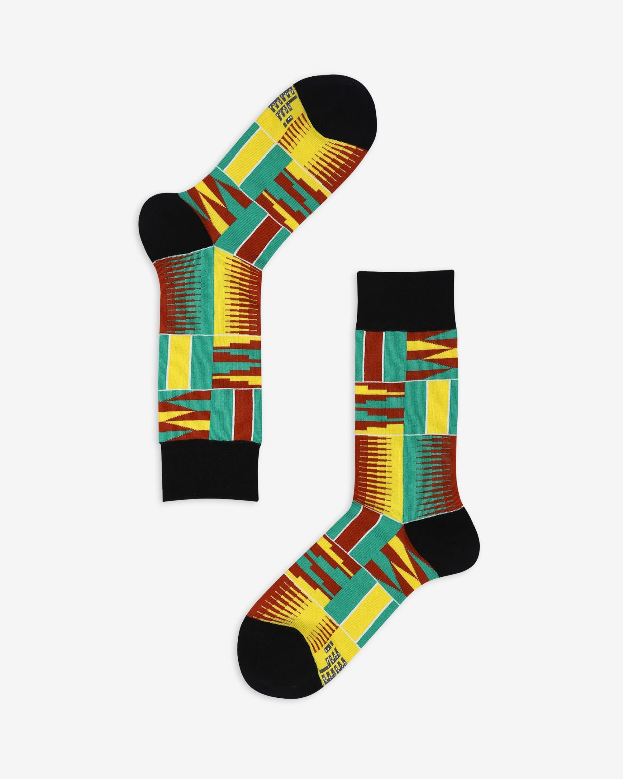 Afrika Tarzı Etnik Desenli Çorap