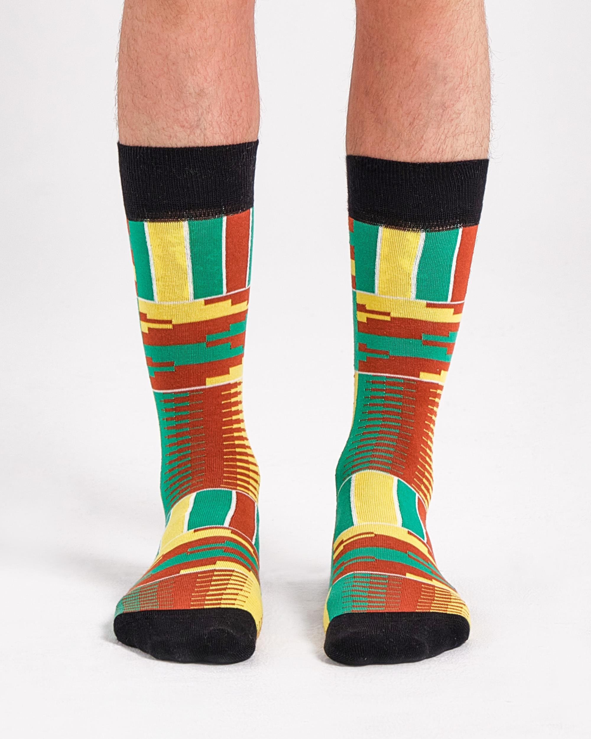 Afrika Tarzı Etnik Desenli Çorap