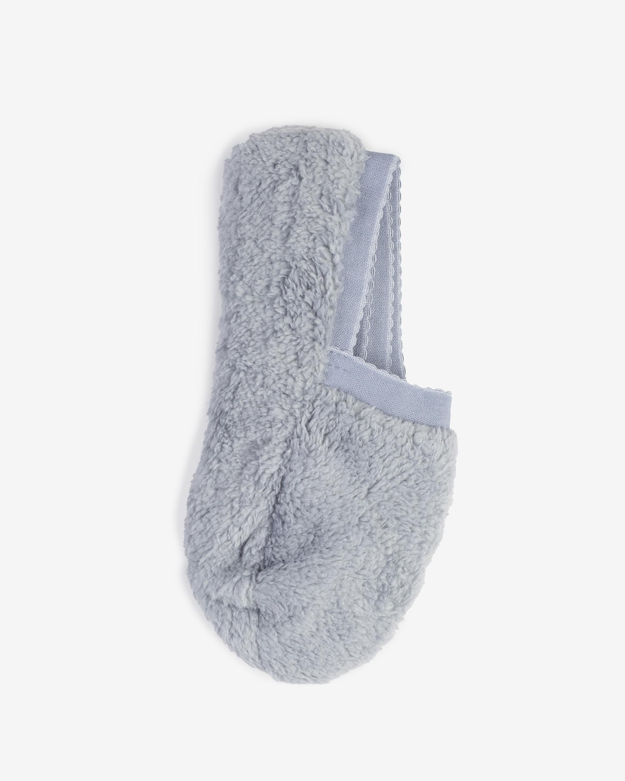 Bayan Peluş Ev Çorabı Açık Gri