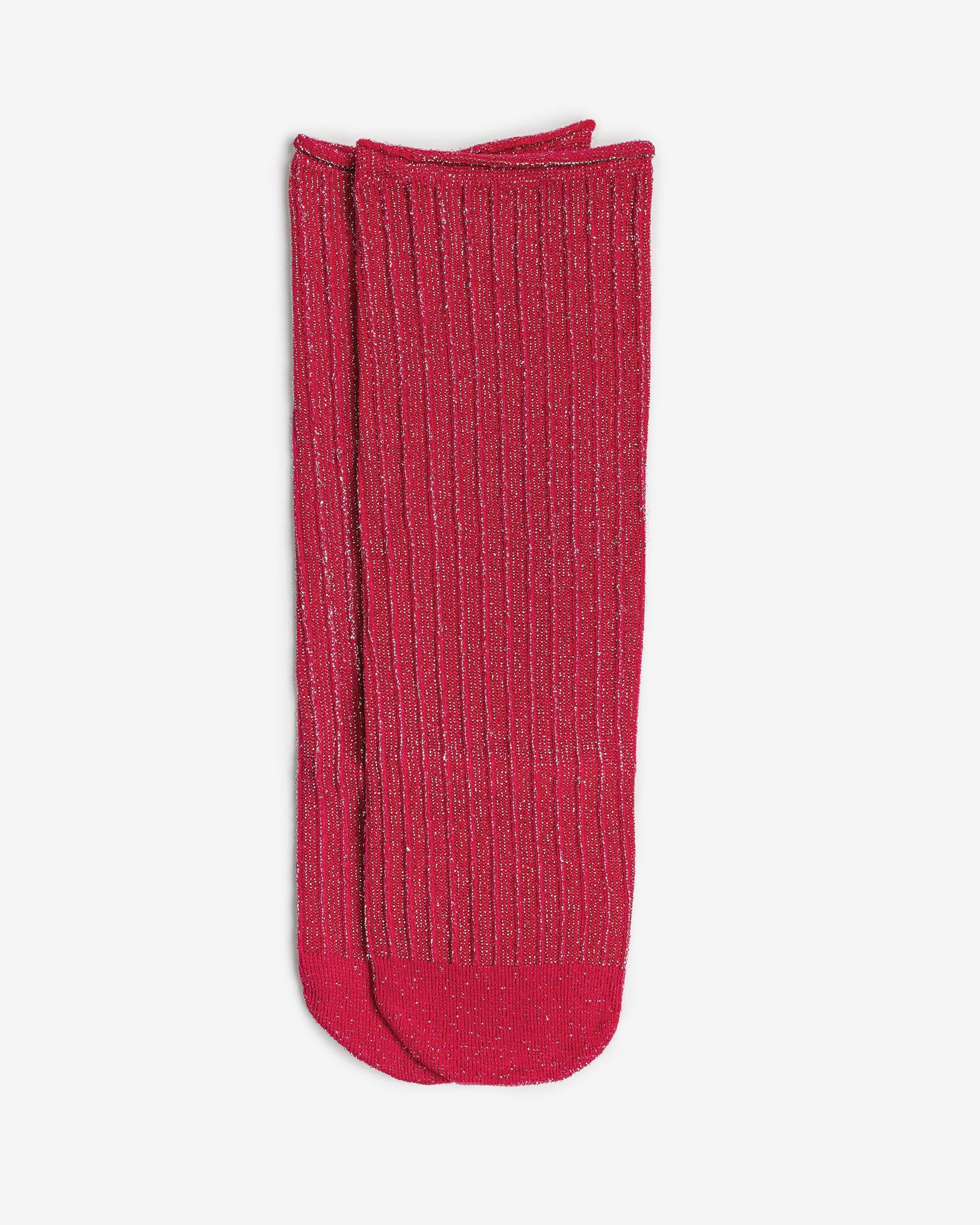 Derbili Lastiksiz Roll Top Kadın Çorap Koyu Pembe