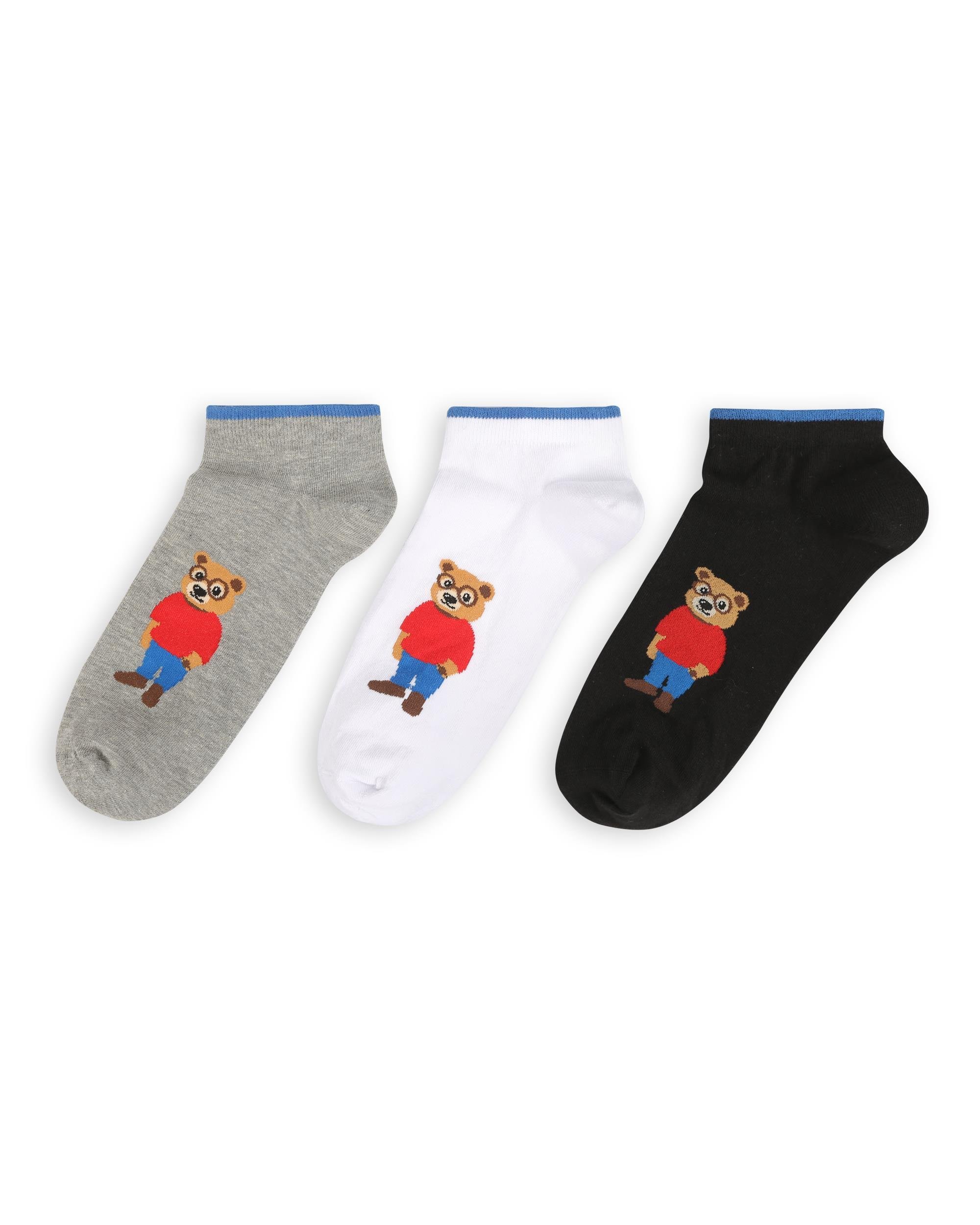 Erkek 3'lü Teddy Patik Çorap