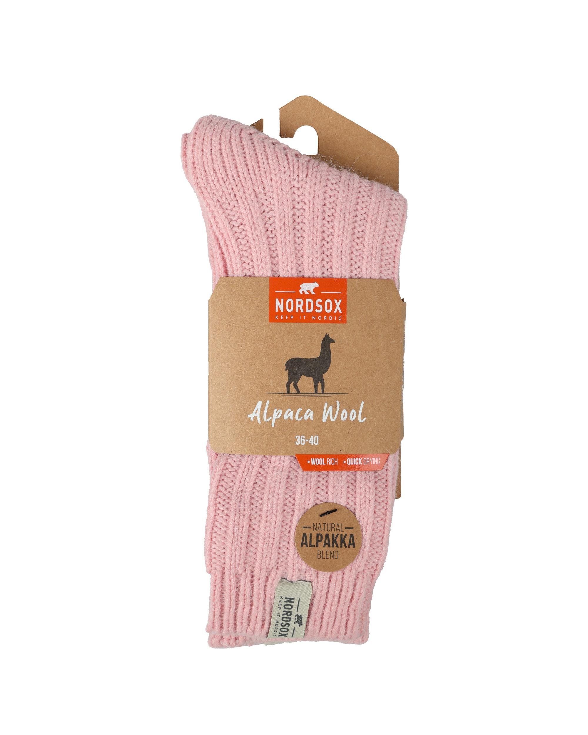 Kadın Alpaka Yün Çorap Pembe