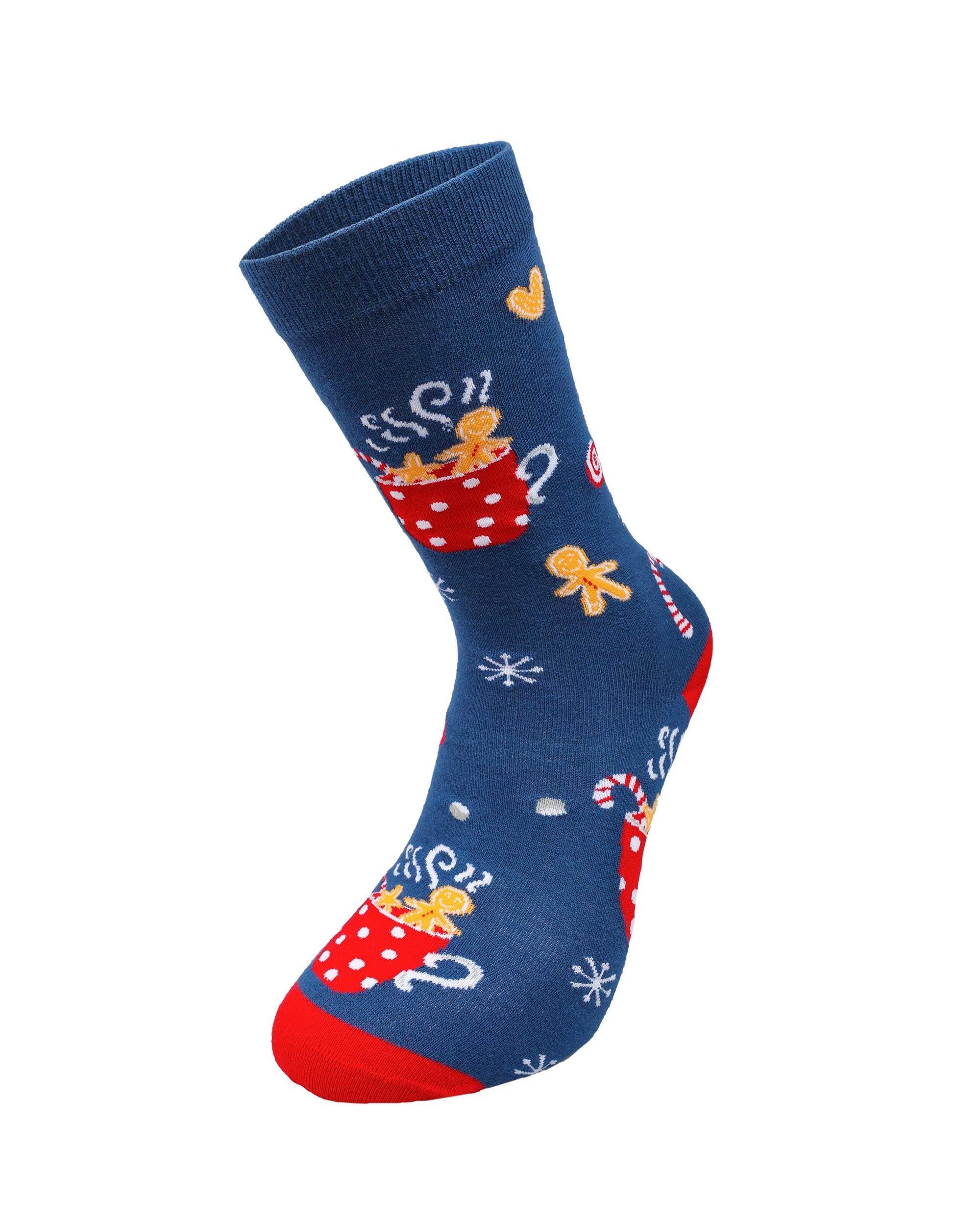 Kadın Kurabiye desenli Eşi Farklı Yılbaşı Çorabı