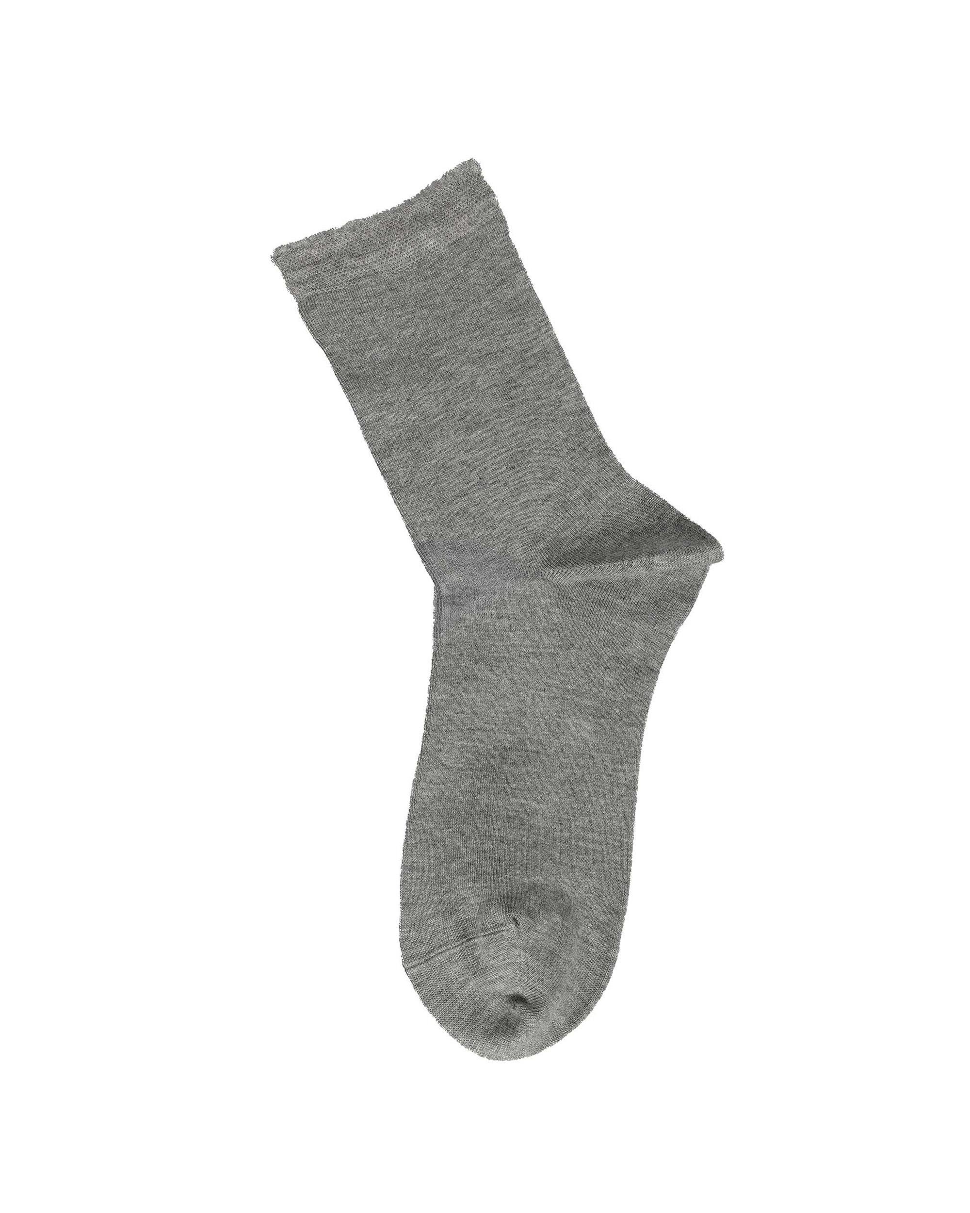 Kadın Premium Dikişsiz  Bambu Çorap Düz Gri