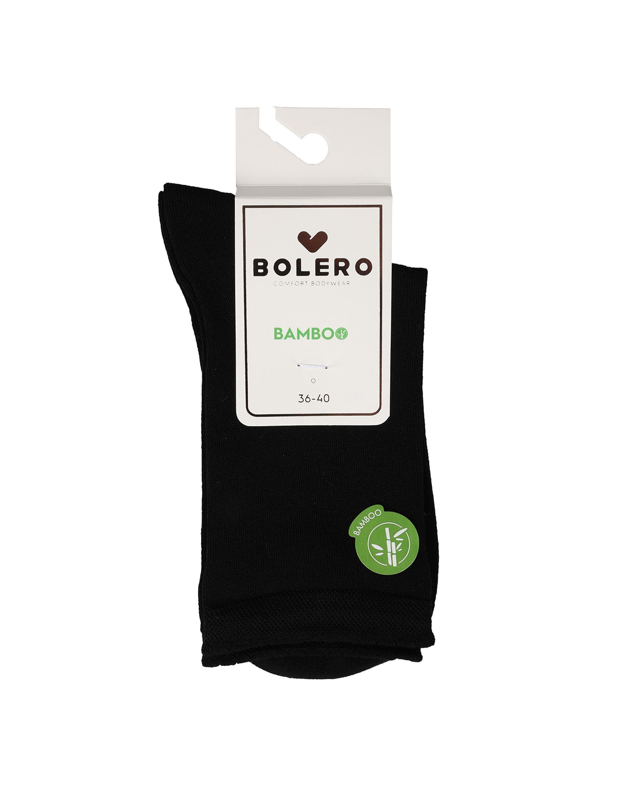 Kadın Premium Dikişsiz Bambu Çorap Düz Siyah