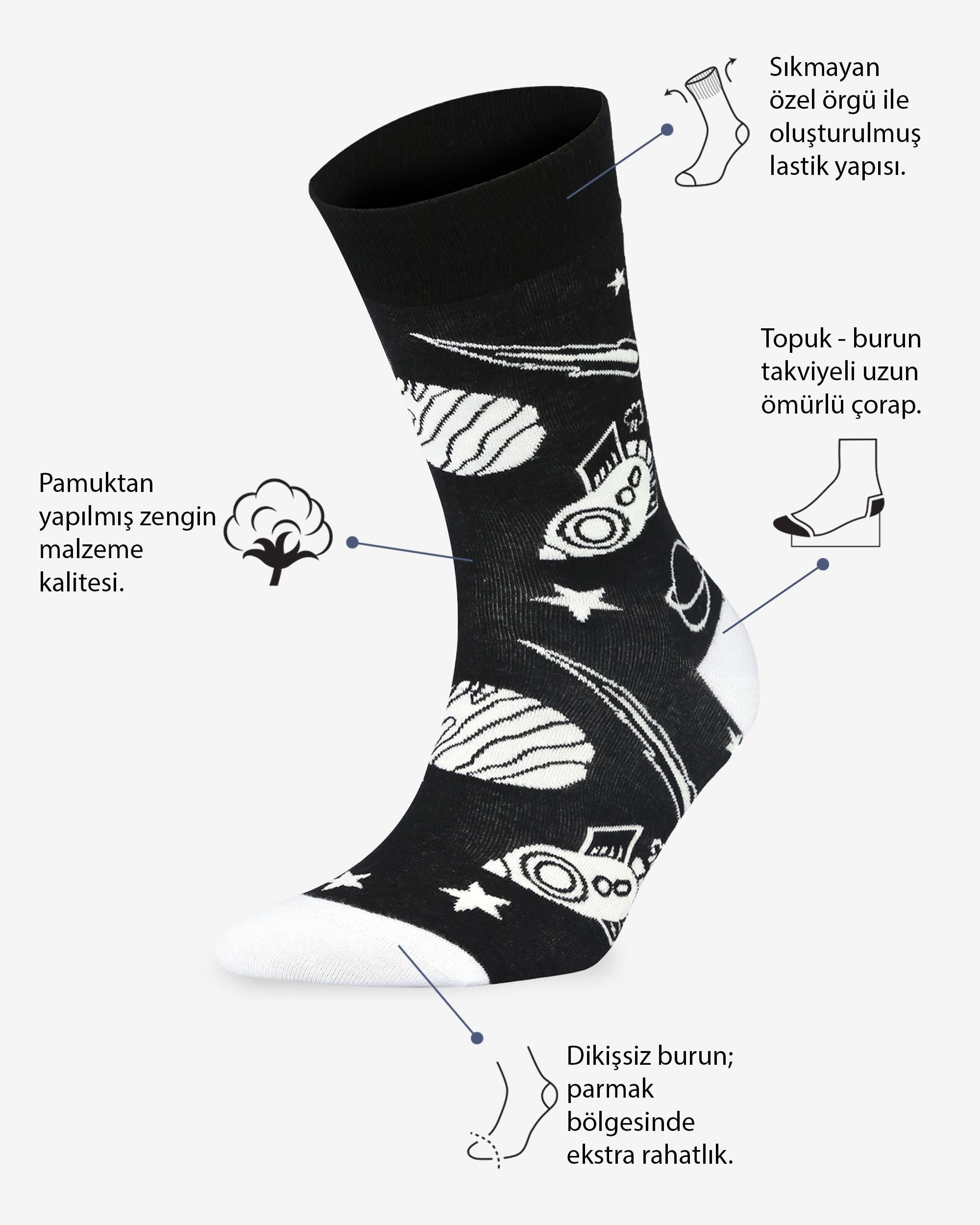 Space Vibes Eşi Farklı Çorap