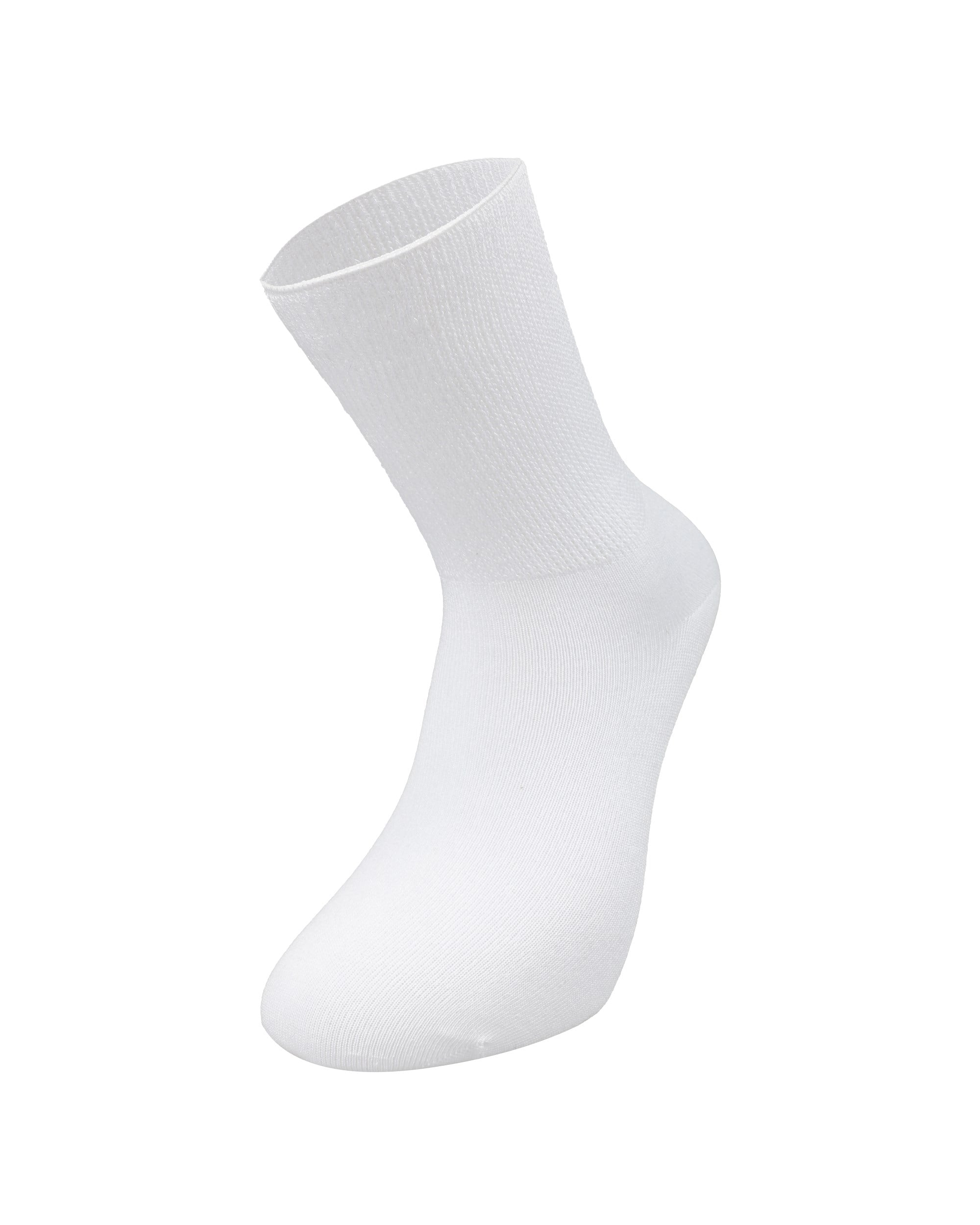 Unisex Bambu Diyabetik Çorap Beyaz