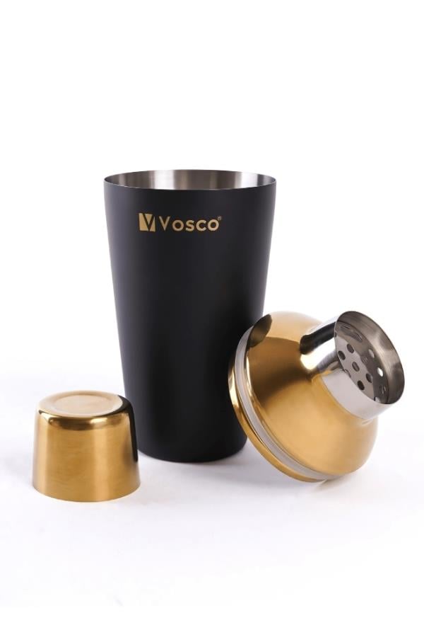 Vosco 3 Parça Paslanmaz Çelik Kokteyl Shaker Seti (Gold)