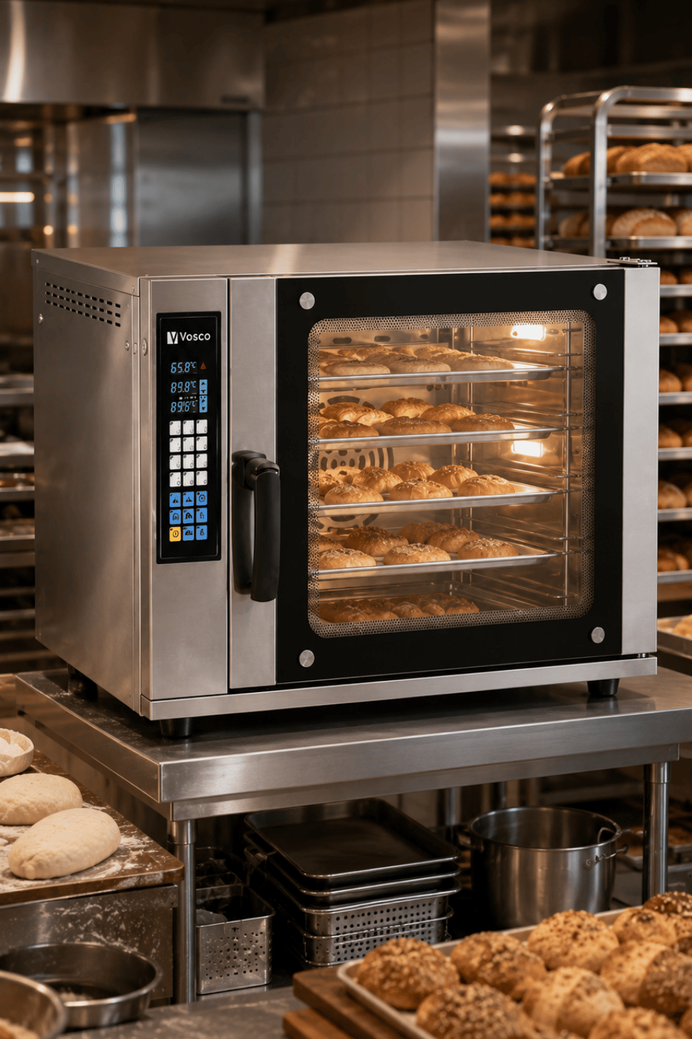 Vosco 4 Tepsili Elektrikli Patisserie Fırın - Profesyonel Konveksiyonlu Pastane Fırını