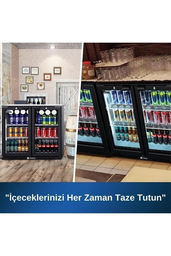 Vosco Bar Altı Şişe Soğutucusu İki Kapak (Siyah)