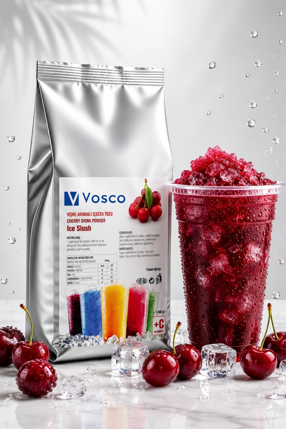 VOSCO İÇECEK TOZU VİŞNE 1000 GR