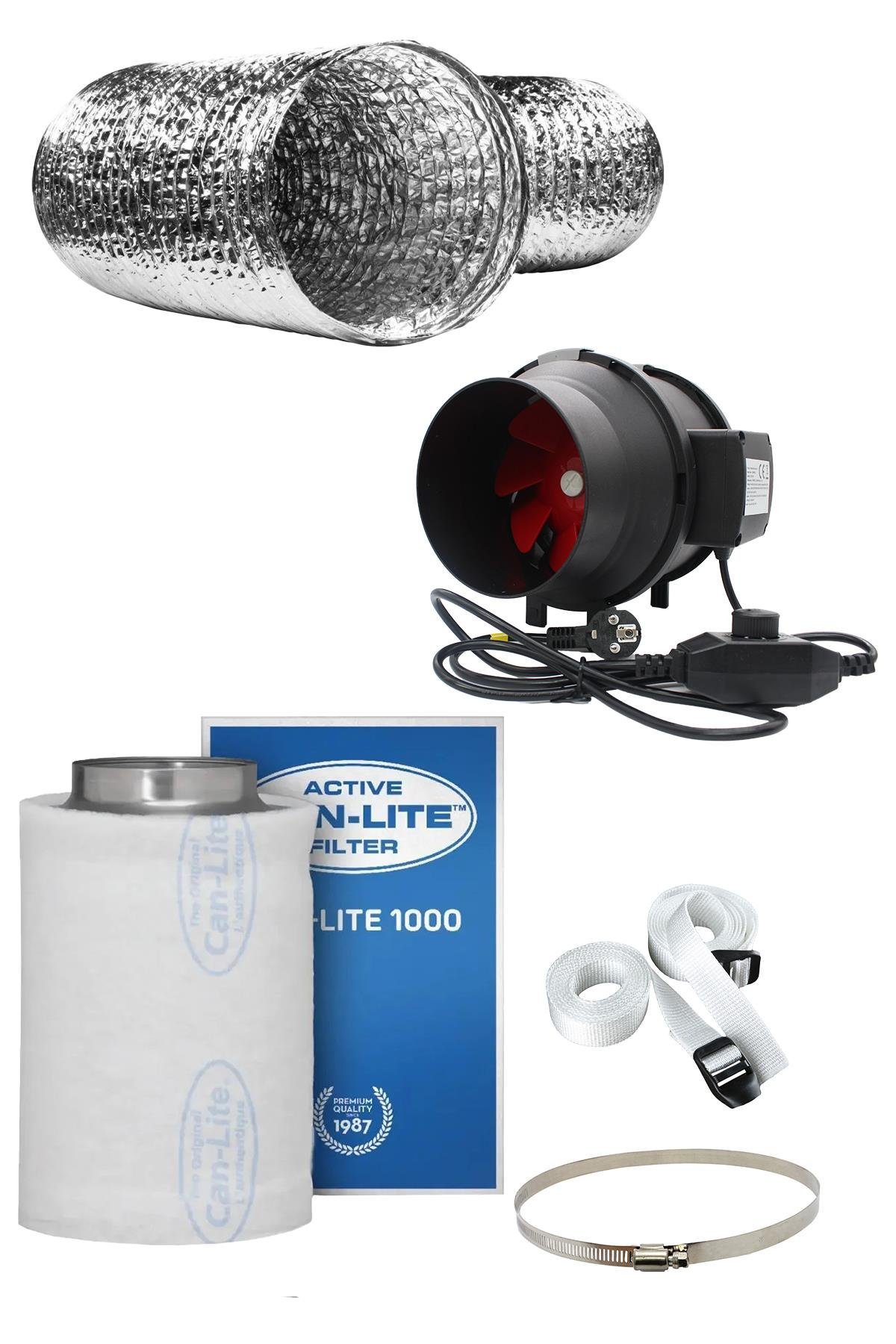 1100 m3 Can Lite Karbon Filtre Eco Fan Seti