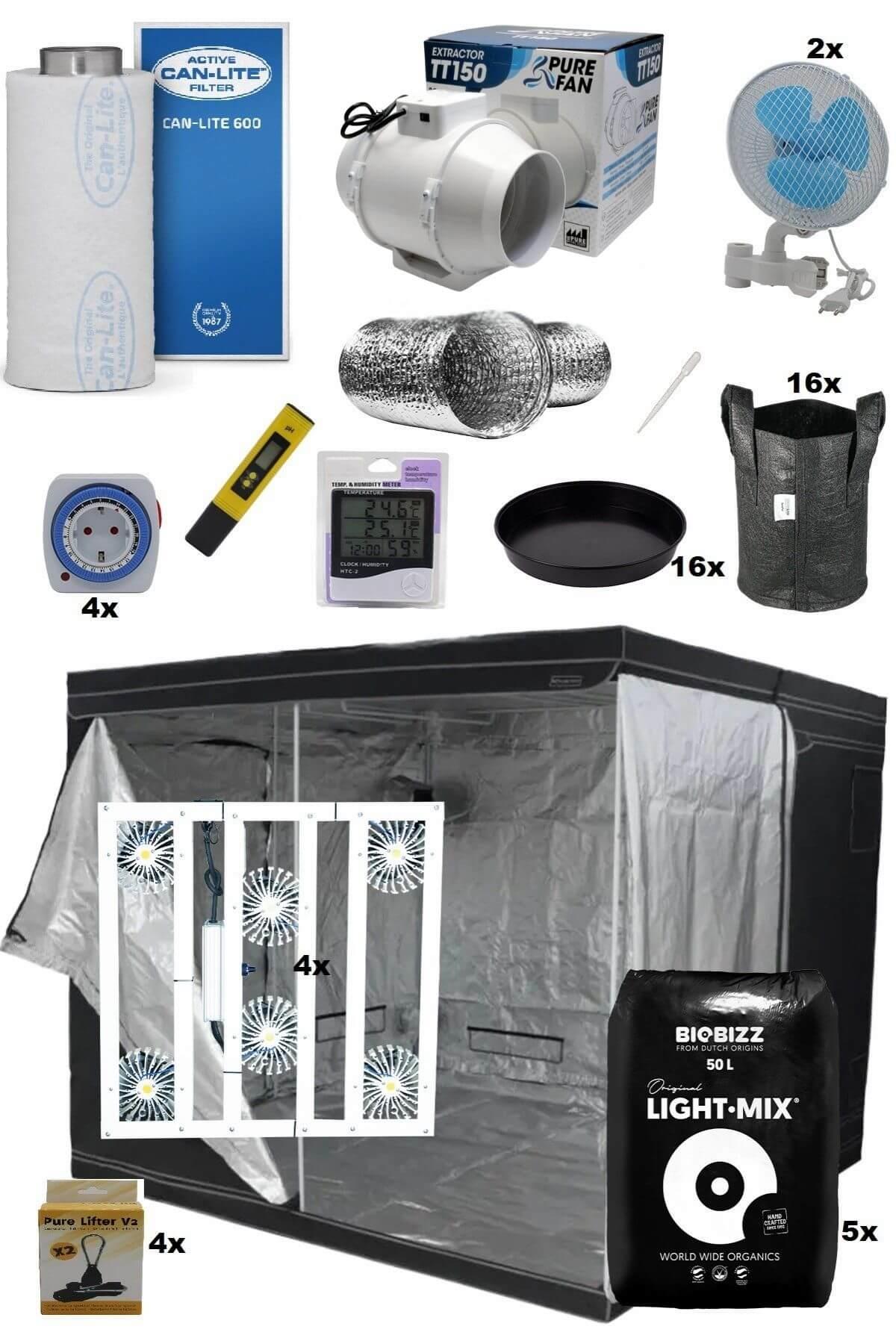 200x200x200 Bitki Yetiştirme Kabin Seti Eco