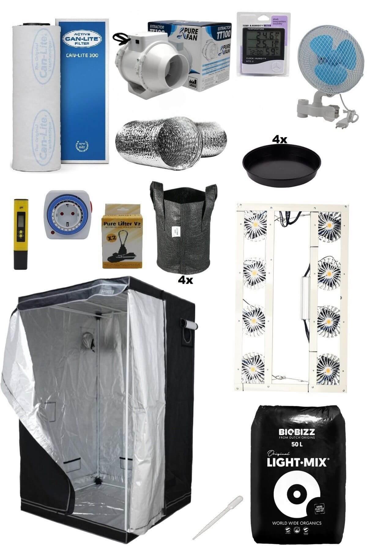 80x80x180 Bitki Yetiştirme Kabin Seti Eco